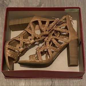 Taupe heeled sandals